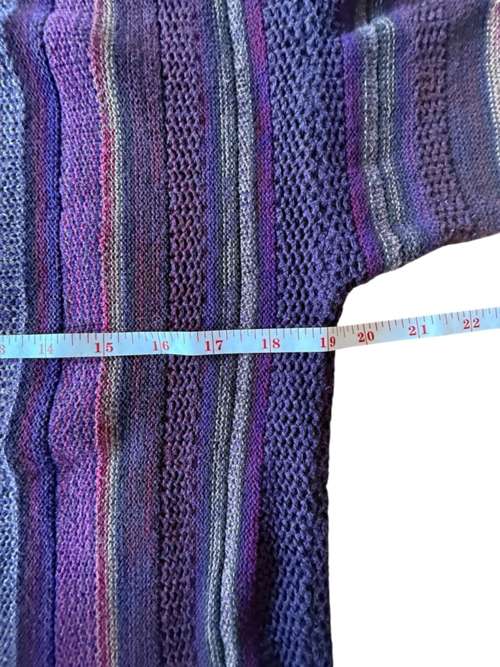 Chaps Purple Cotton Striped Pullover Hippie Sweater Size Petite Medium - Picture 5 of 6